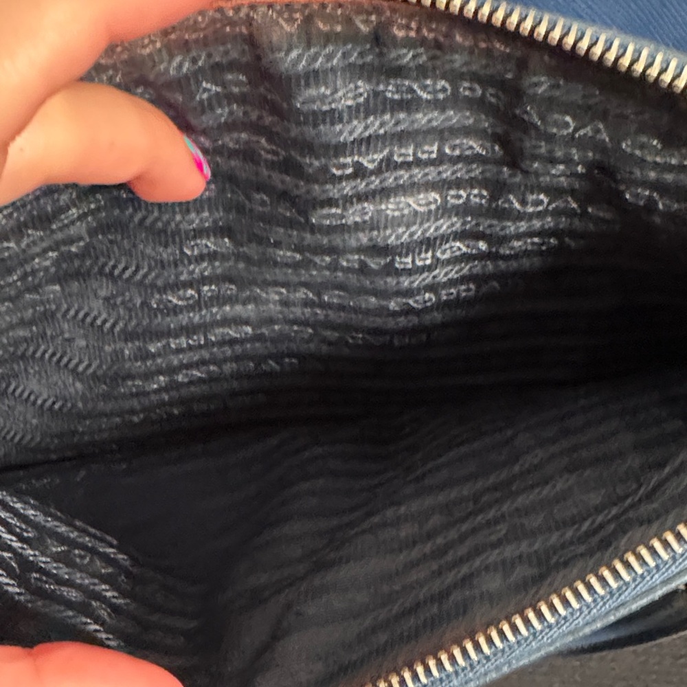 Prada Blue Saffiano Leather Women's Bag - Picture 14 of 16